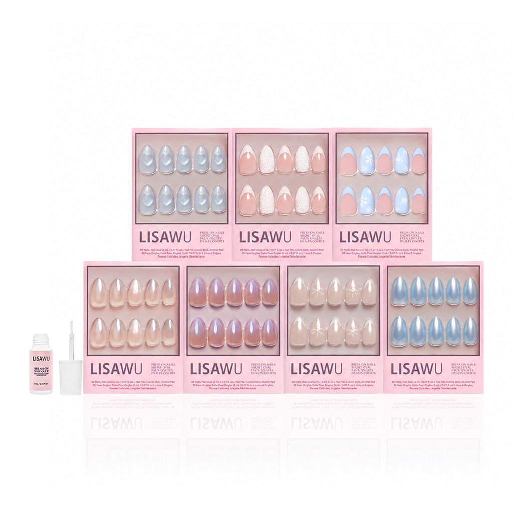 Frozen Over press-on nails in blue shade