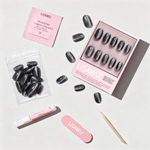 Galactic press-on nails - round shape, short length