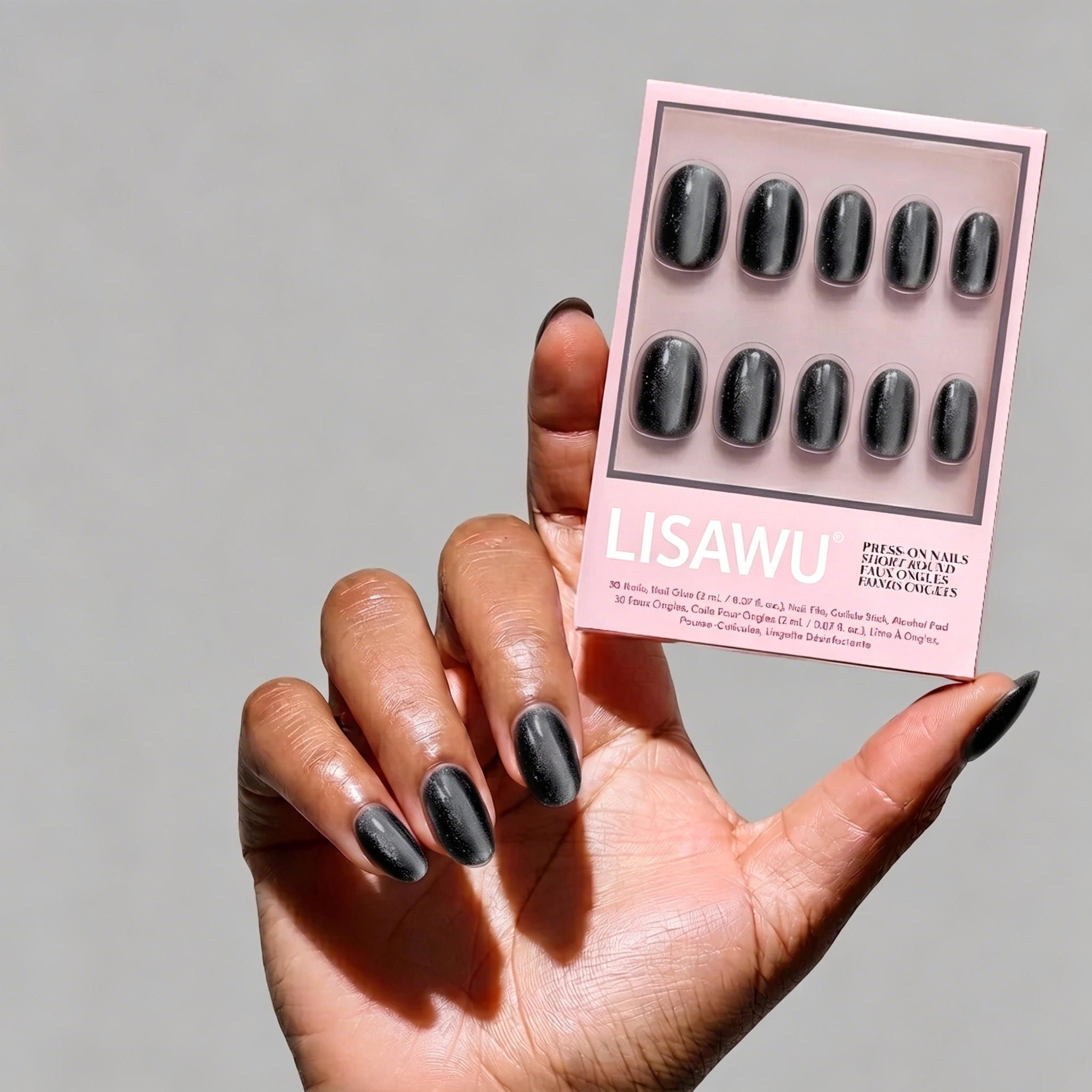 Galactic press-on nails with glossy finish