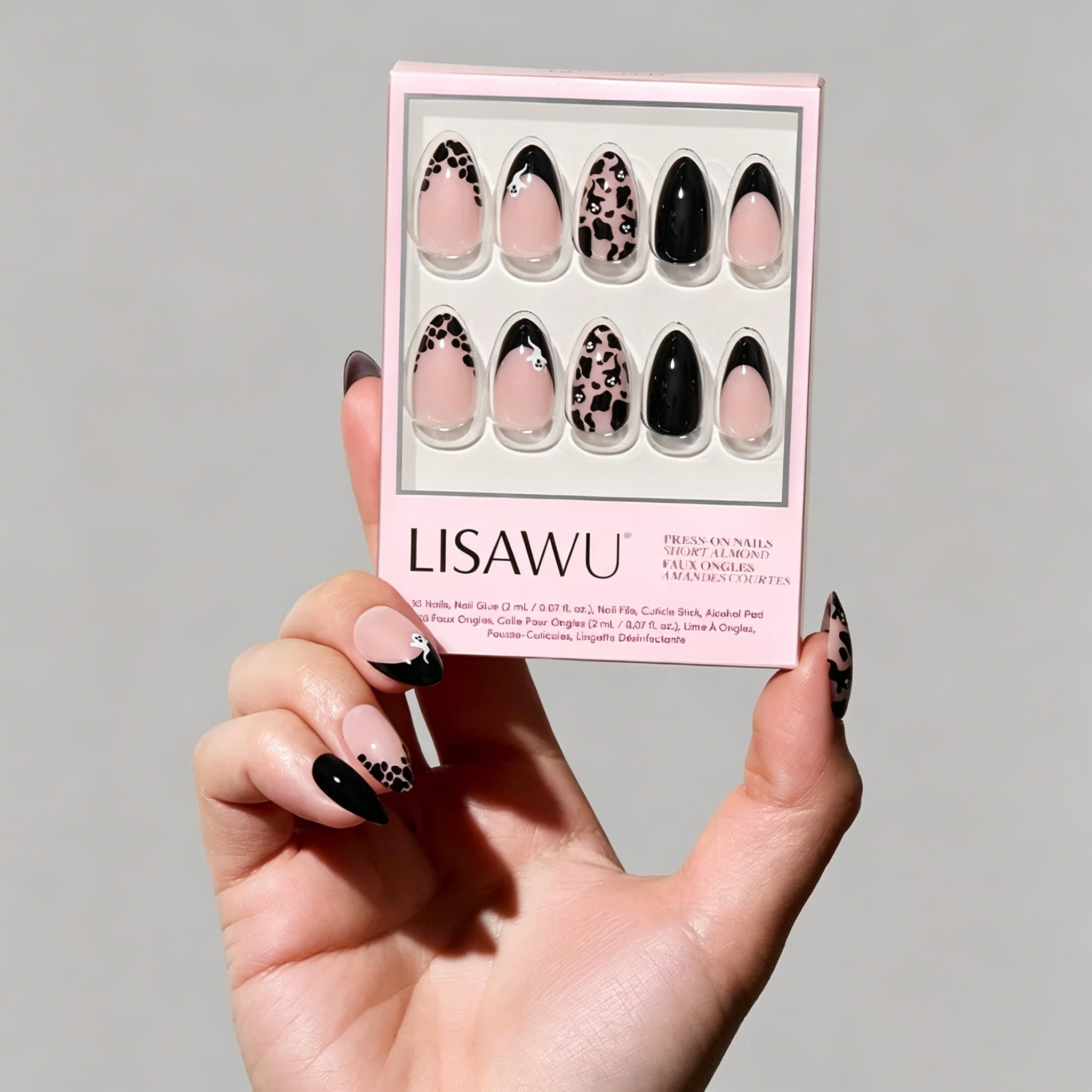 Ghosted press-on nails in nude shade