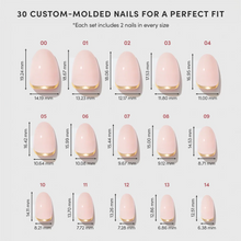 Glam Goals press-on nails - oval shape, short length