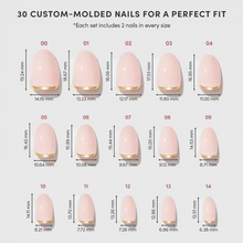 Glam Goals press-on nails - oval shape, short length