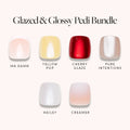Lisawu Glazed & Glossy Pedi Bundle press-on nail bundle style selection