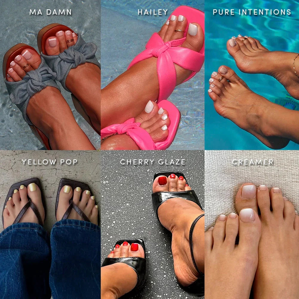 Lisawu Glazed & Glossy Pedi Bundle press-on nail bundle manicure lifestyle photo