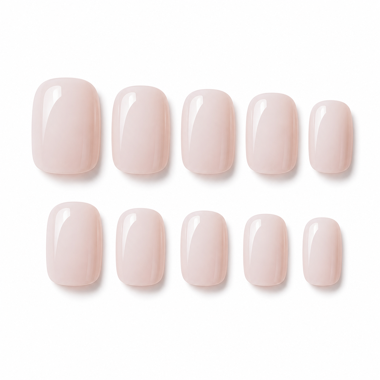 Glossy Milky Nude Short Square Press-On Nails press-on nails product detail