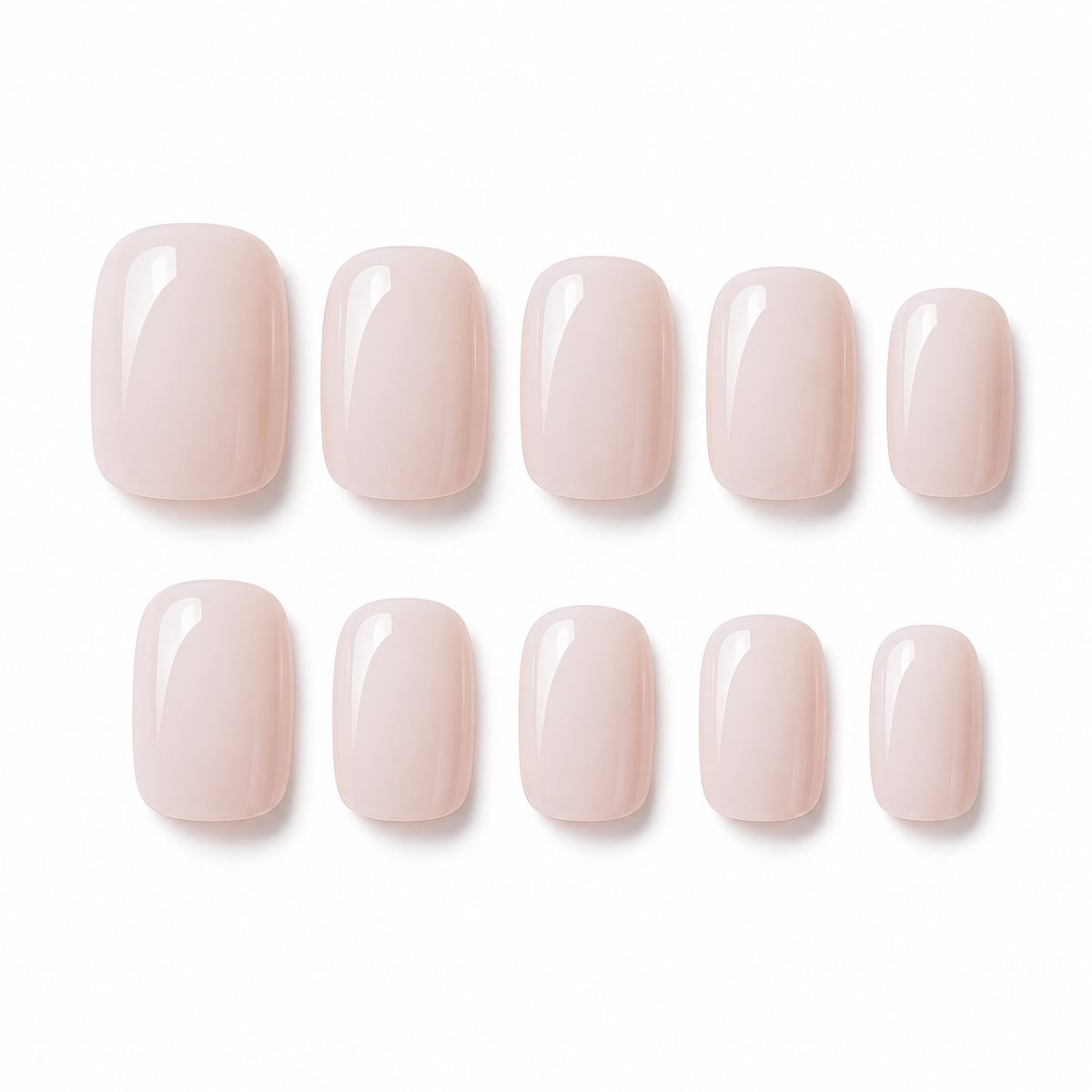 Glossy Milky Nude Short Square Press-On Nails press-on nails product detail