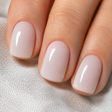 Glossy Milky Nude Short Square Press-On Nails press-on nail bundle - full set view