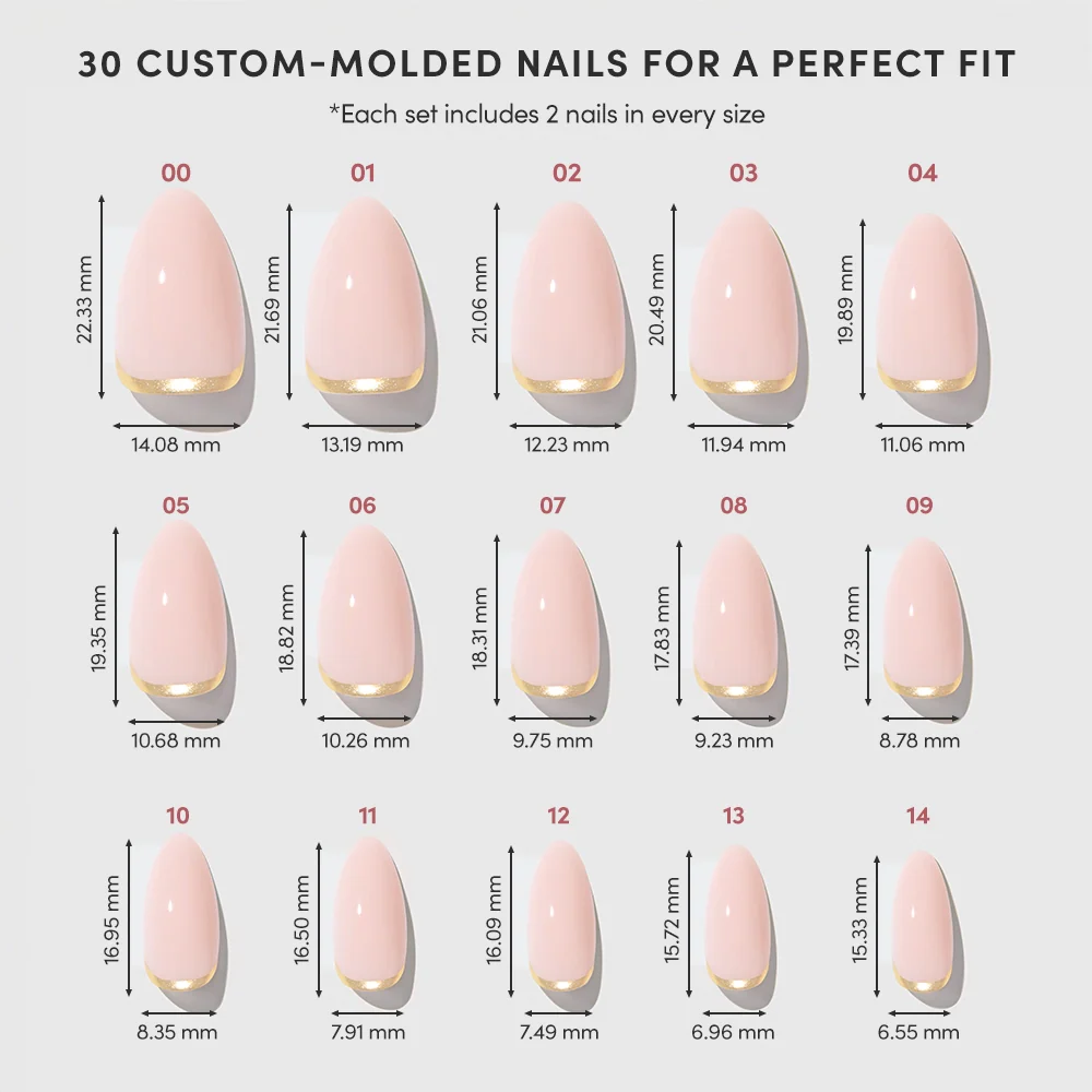 Goal Chaser press-on nails - almond shape, short length