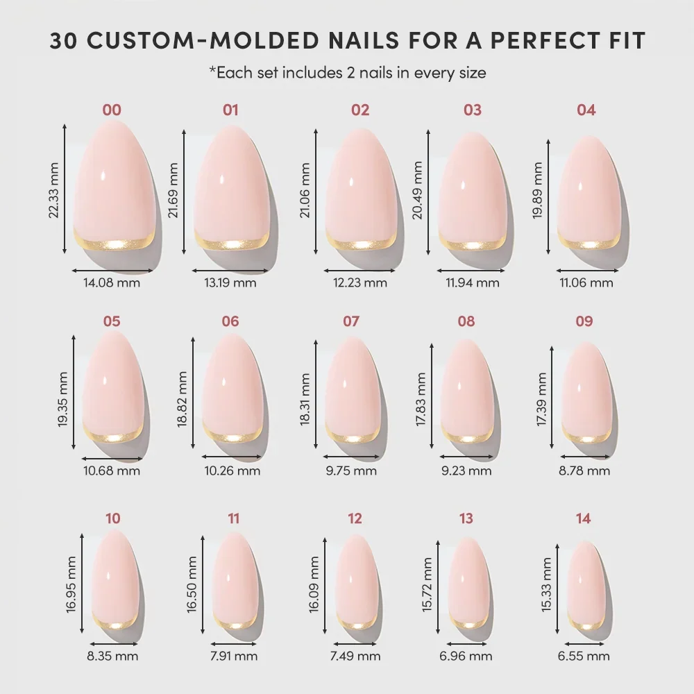 Goal Chaser press-on nails - almond shape, short length