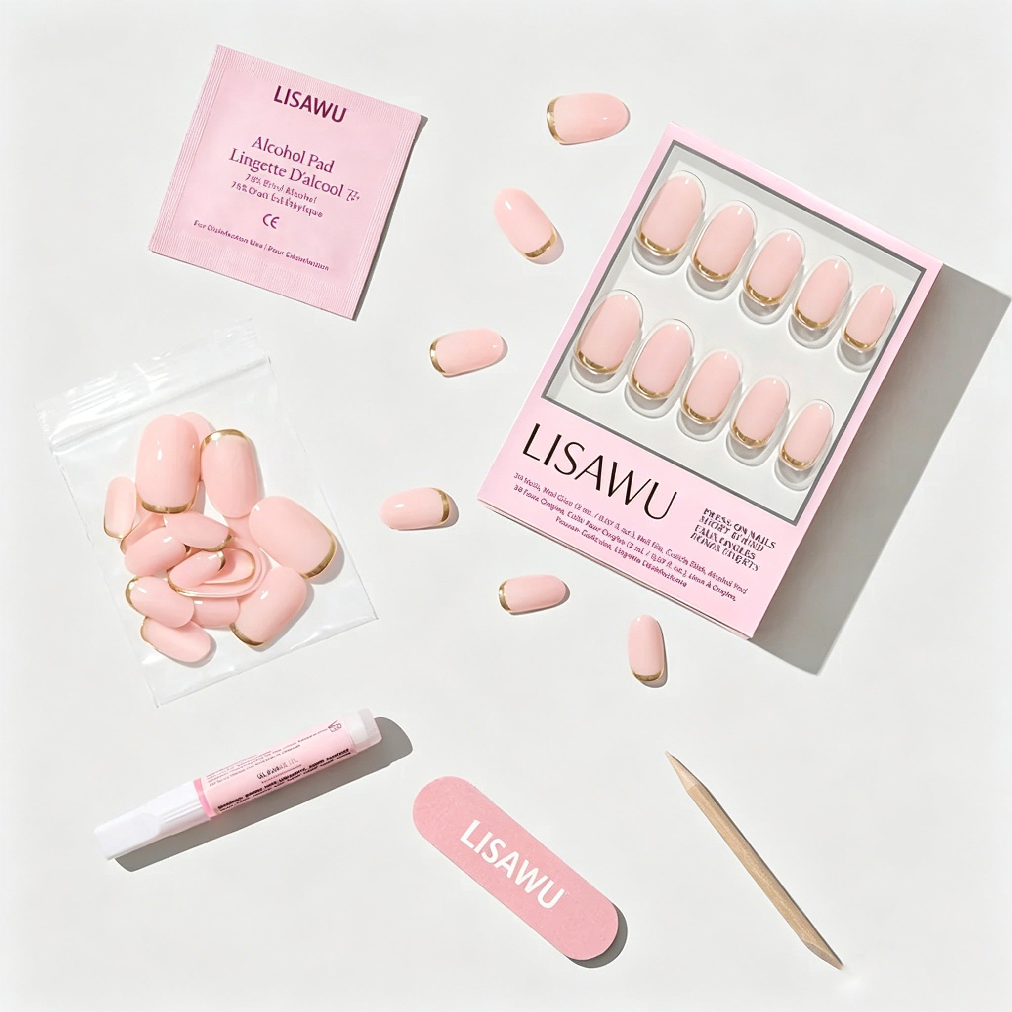 Goal Digger press-on nails - round shape, short length
