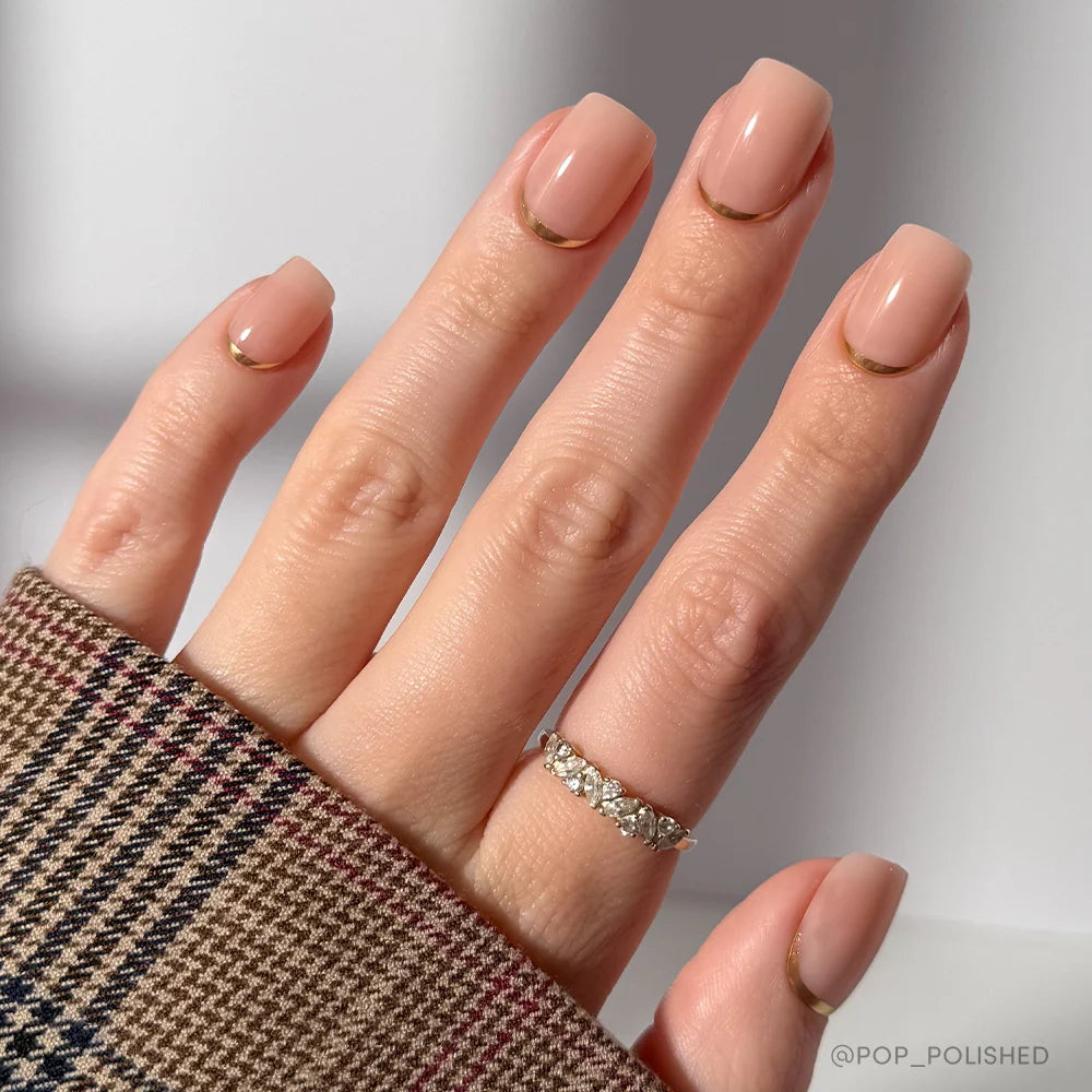 Goal Setter press-on nails in gold shade