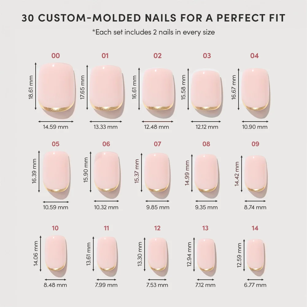 Goal Setter press-on nails - squoval shape, short length