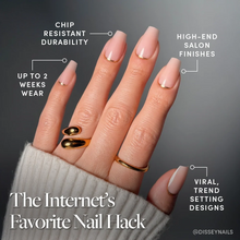 Gold Goals press-on nails with glossy finish