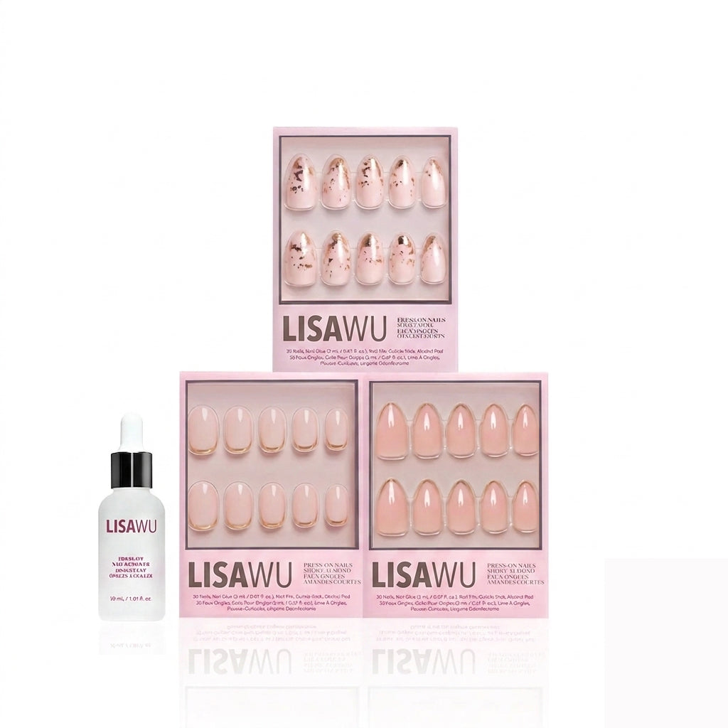 Golden Goddess press-on nails in nude shade