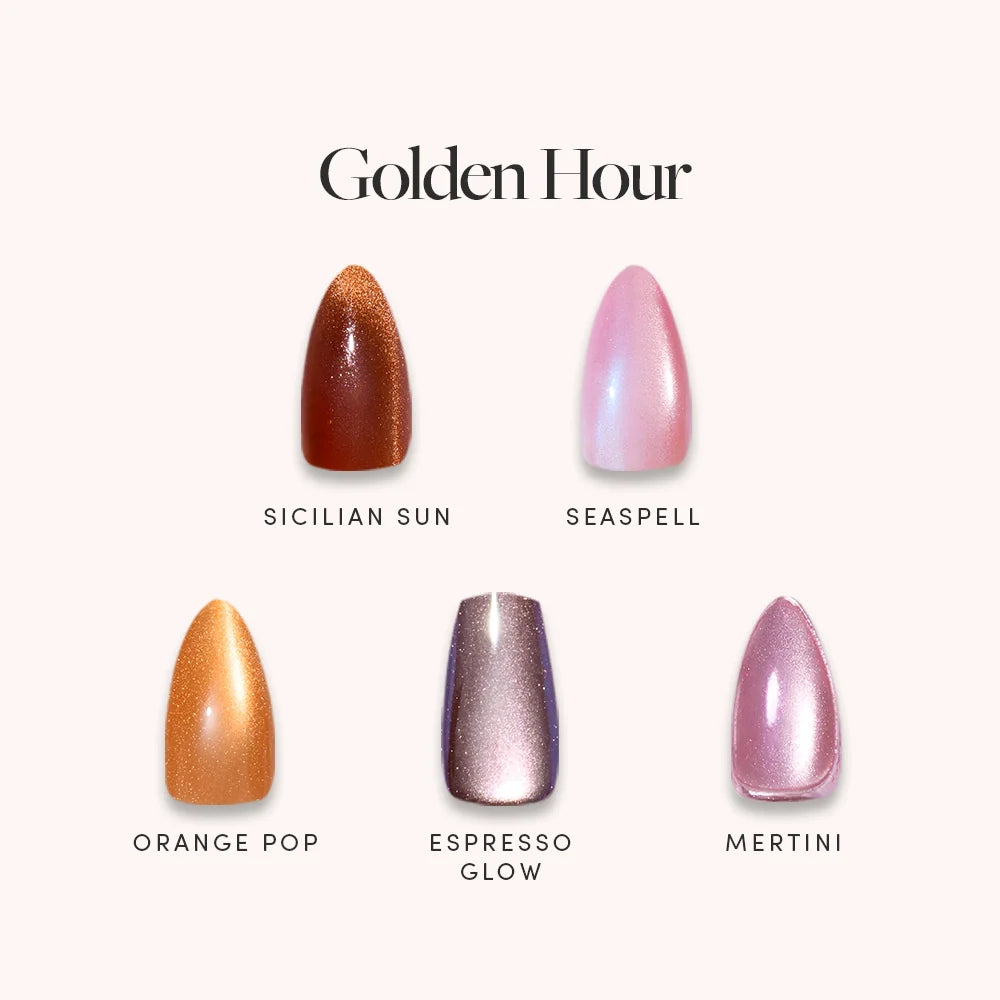 Lisawu Golden Hour press-on nail bundle style selection