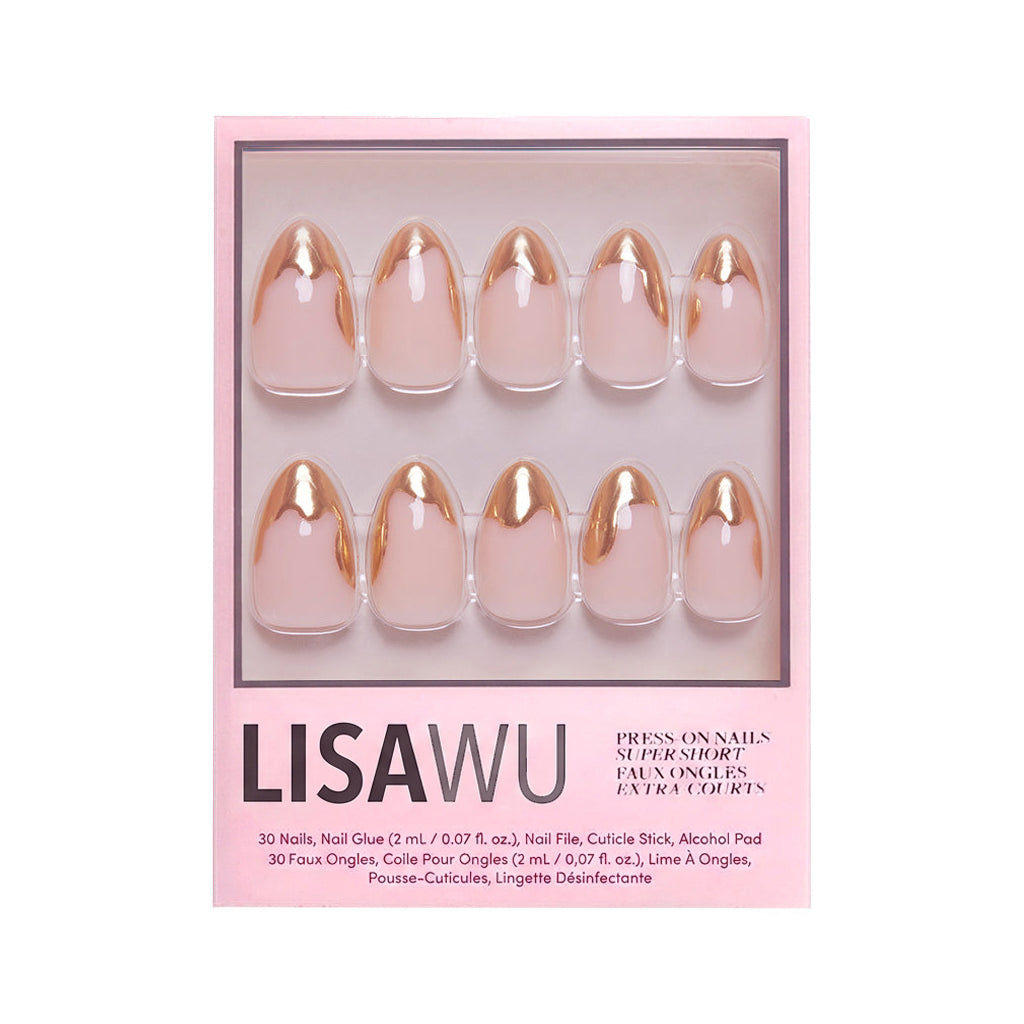 Golden Touch press-on nails in gold shade
