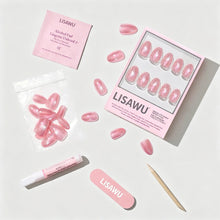 Guava Drop press-on nails with velvet finish