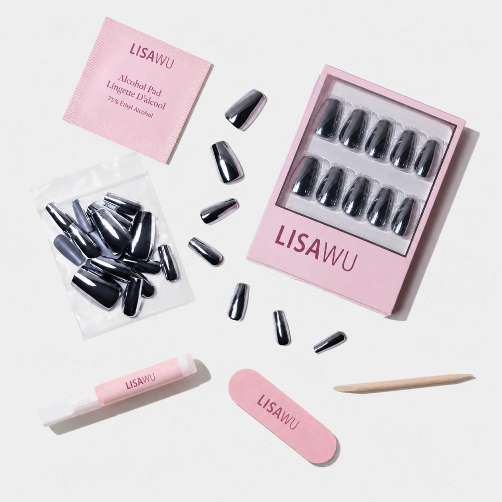 Gunmetal press-on nails product detail