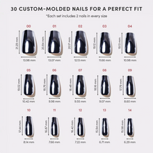 Gunmetal press-on nails - coffin shape, medium length