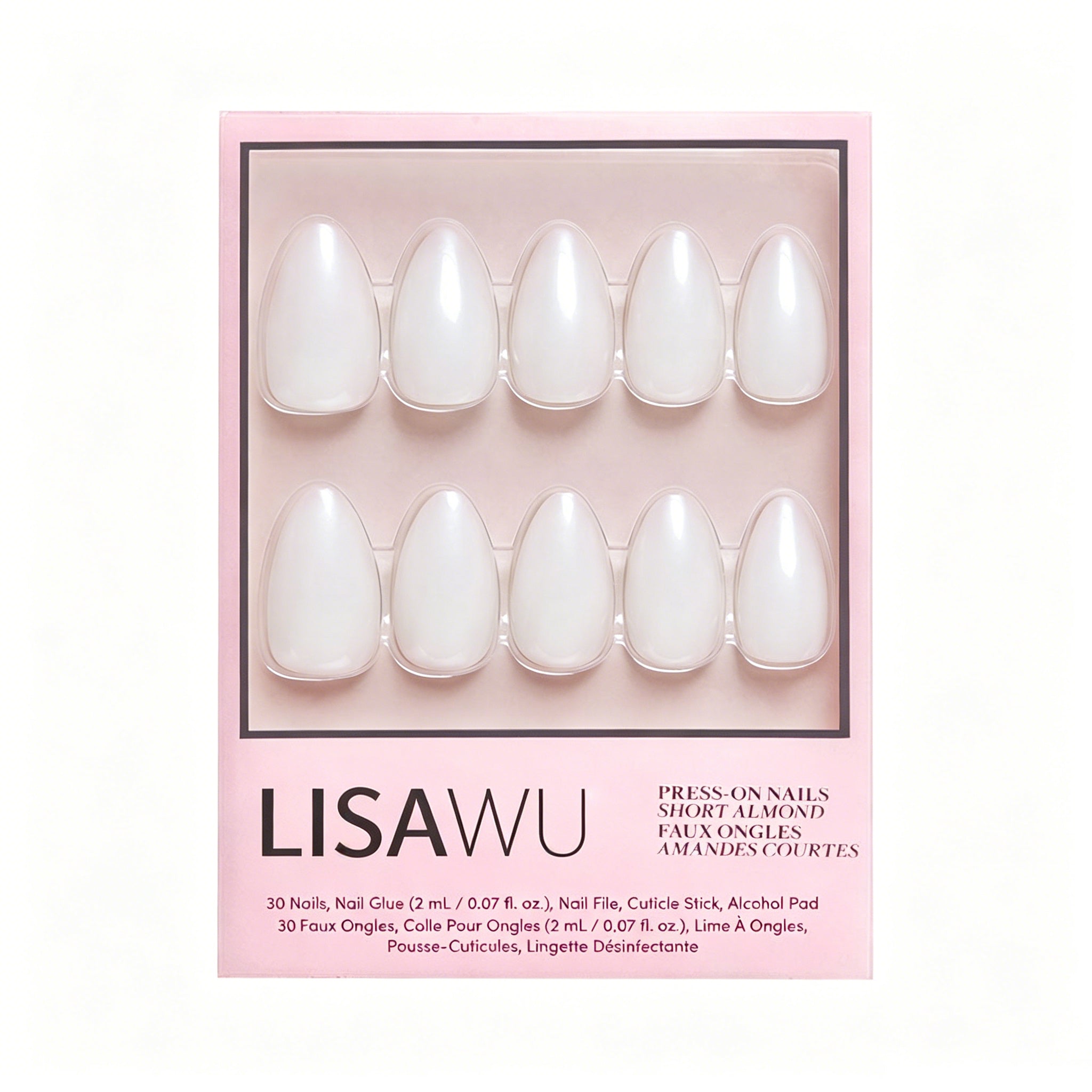 Hailey press-on nails in white shade