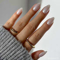 Hailey press-on nails in silver shade