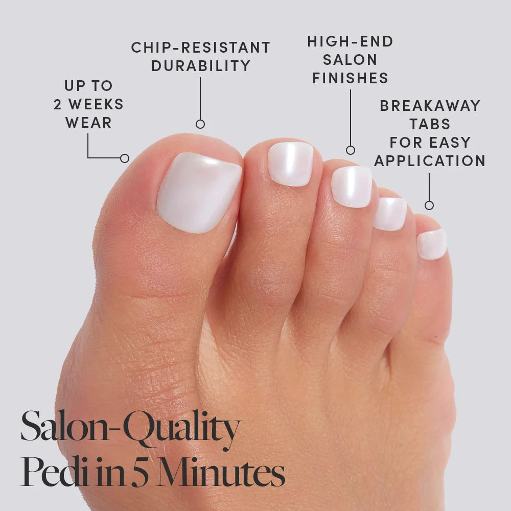 Hailey Toenail press-on nail design - solid color style detail