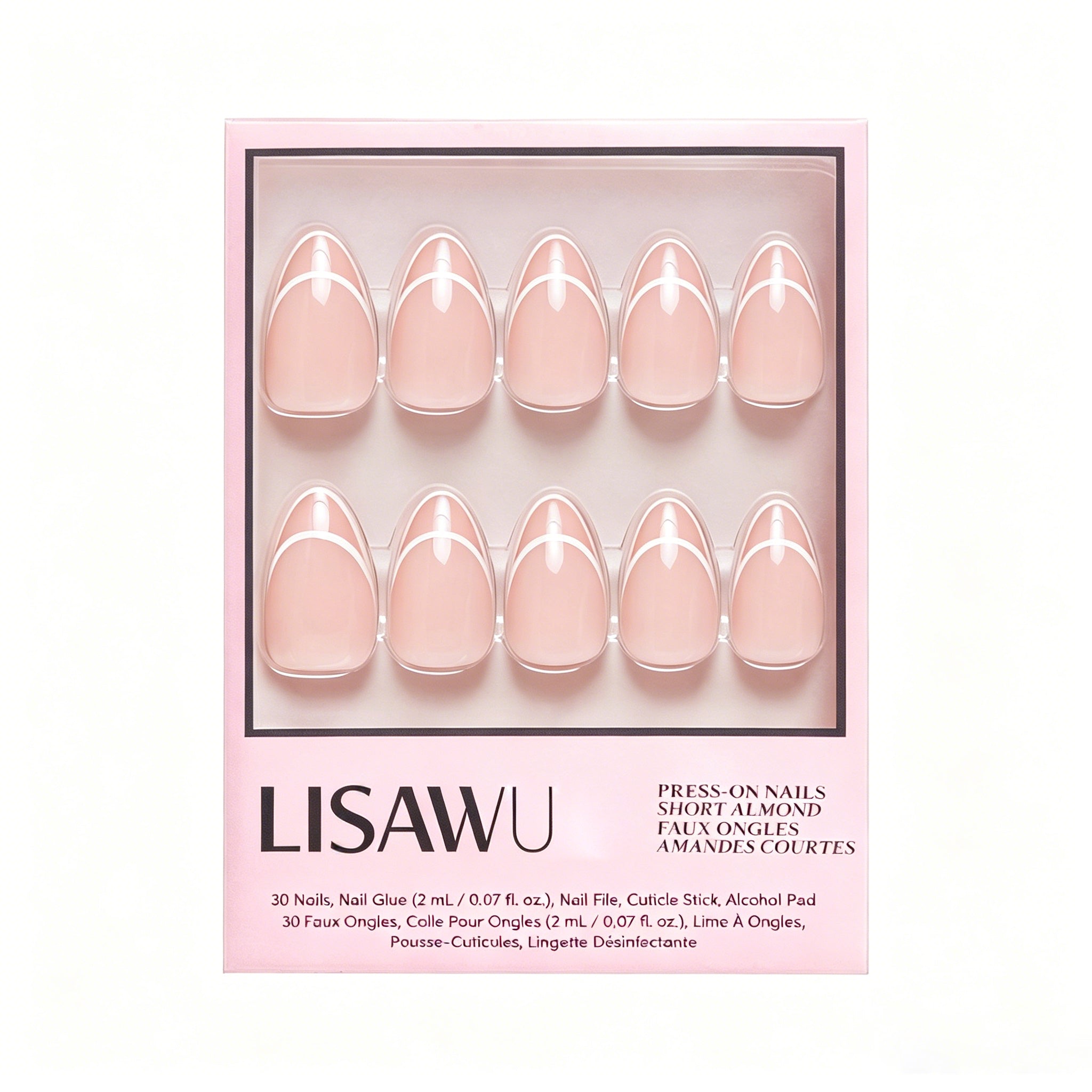 Heavenly press-on nails in white shade