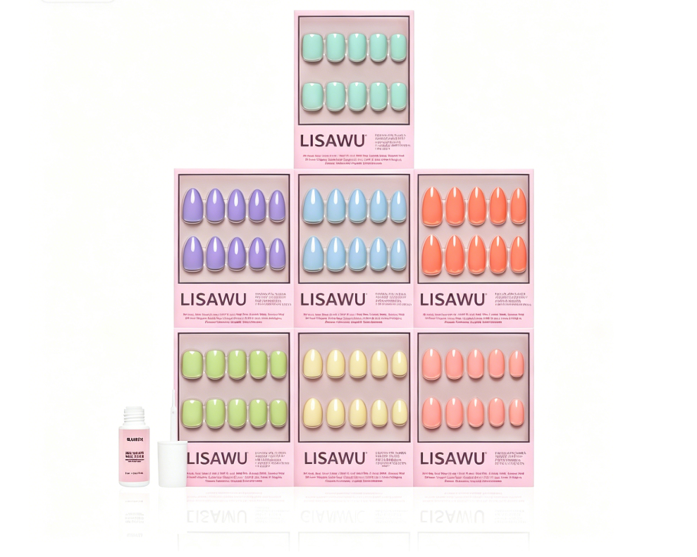 Hello Spring Collection press-on nails featuring pastel floral designs in almond shape user generated content photo