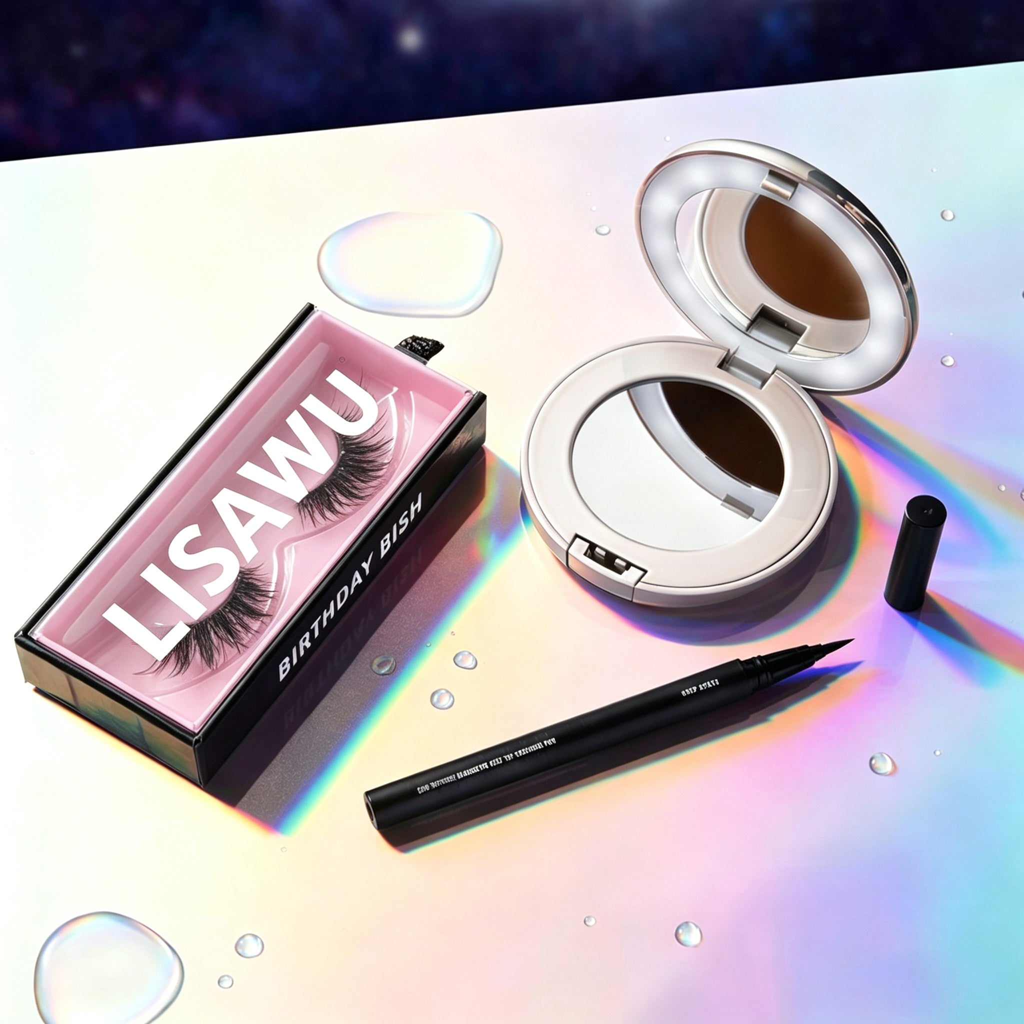 Compact Mirror press-on nail bundle - full set view