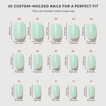 Honeydewy press-on nails - squoval shape, short length