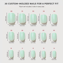 Honeydewy press-on nails - squoval shape, short length