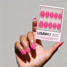 Hot Pink press-on nails with glossy finish