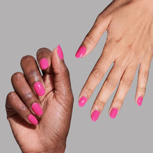 Hot Pink press-on nails - oval shape, short length