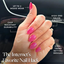 Hot Pink press-on nail design - solid color style detail