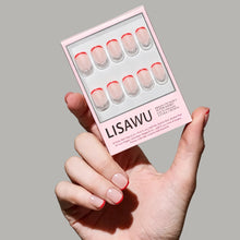 Hotline Red press-on nails with glazed finish