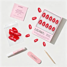 Icon Red press-on nails with glossy finish