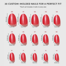 Icon Red press-on nail design - solid color style detail