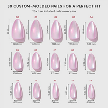 Iconic Oyster press-on nails - almond shape, short length