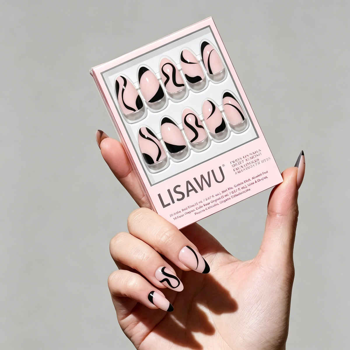 Ink Wave press-on nails in nude shade