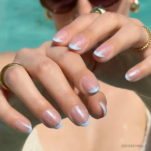 Into Blue press-on nails - oval shape, short length