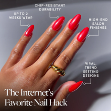 It-Girl Red press-on nails - oval shape, medium length