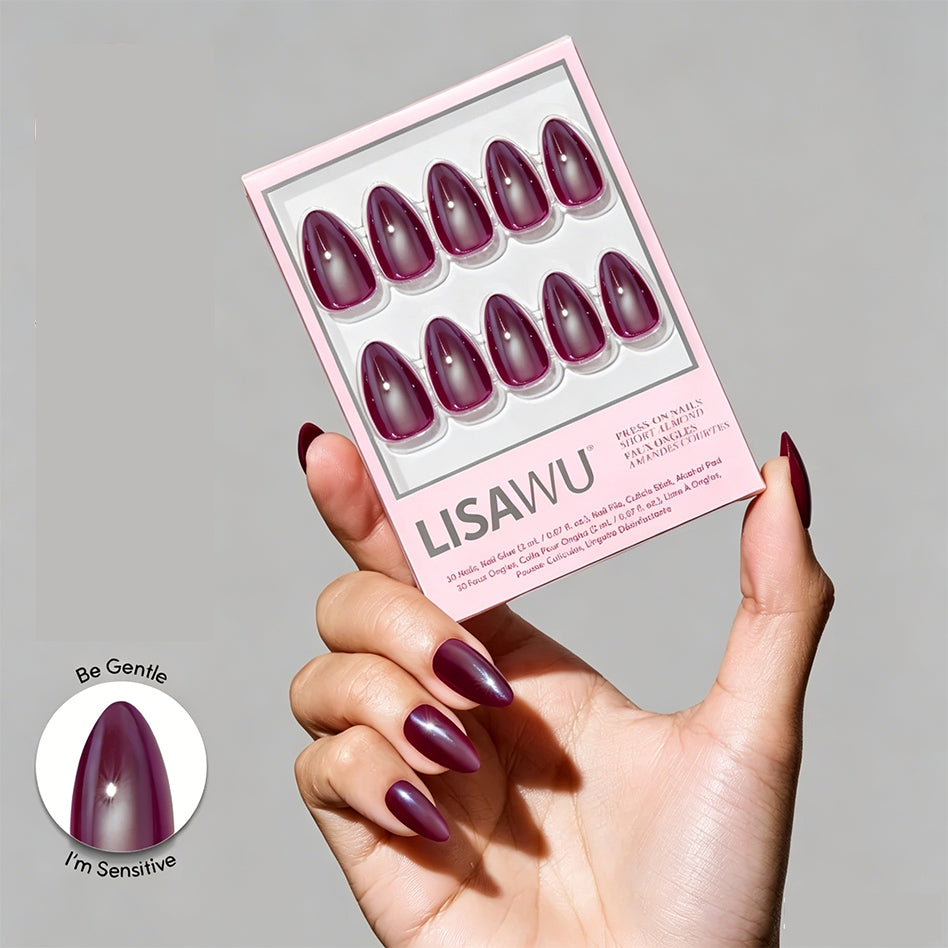 Jam Drizzle press-on nails with glazed finish