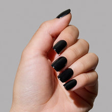 Jet Black press-on nails with glossy finish