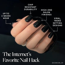Jet Black press-on nail design - solid color style detail