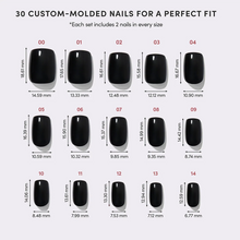 Jet Black press-on nail bundle - full set view