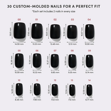 Jet Black press-on nail bundle - full set view