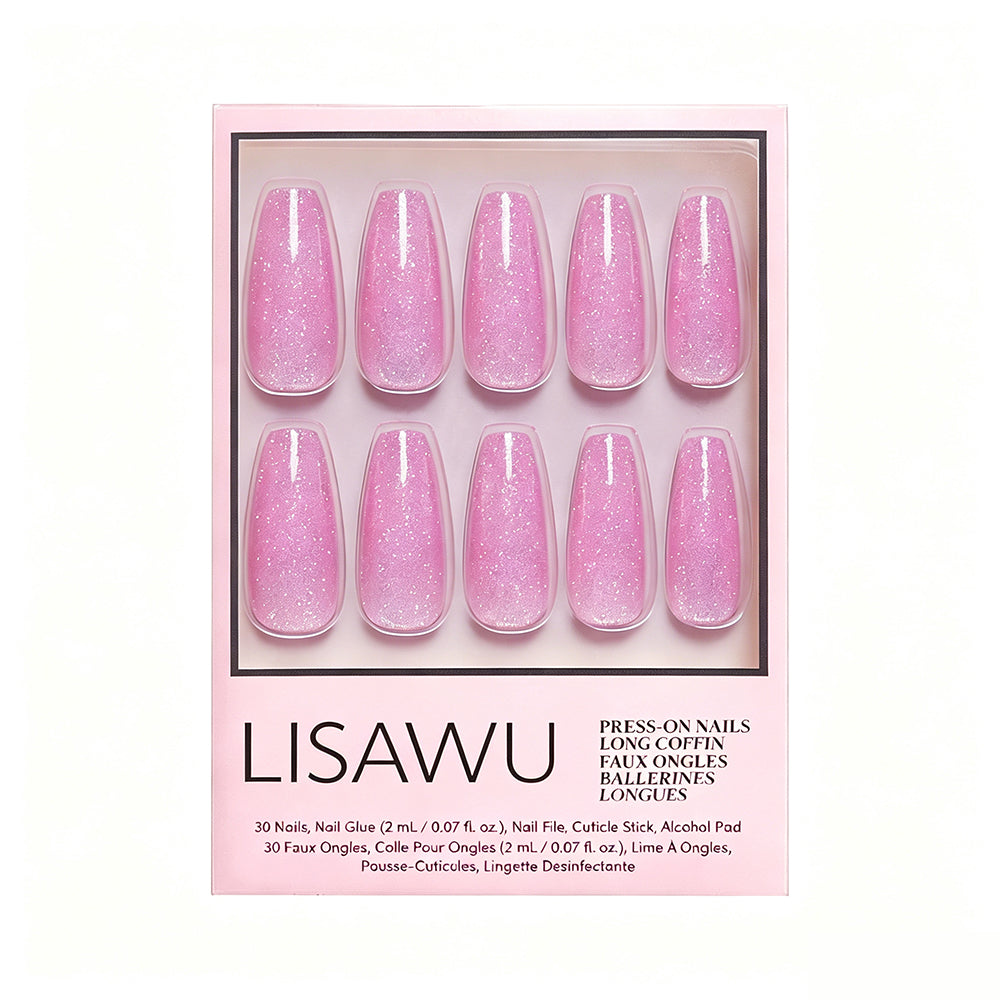 Juicy press-on nails in pink shade