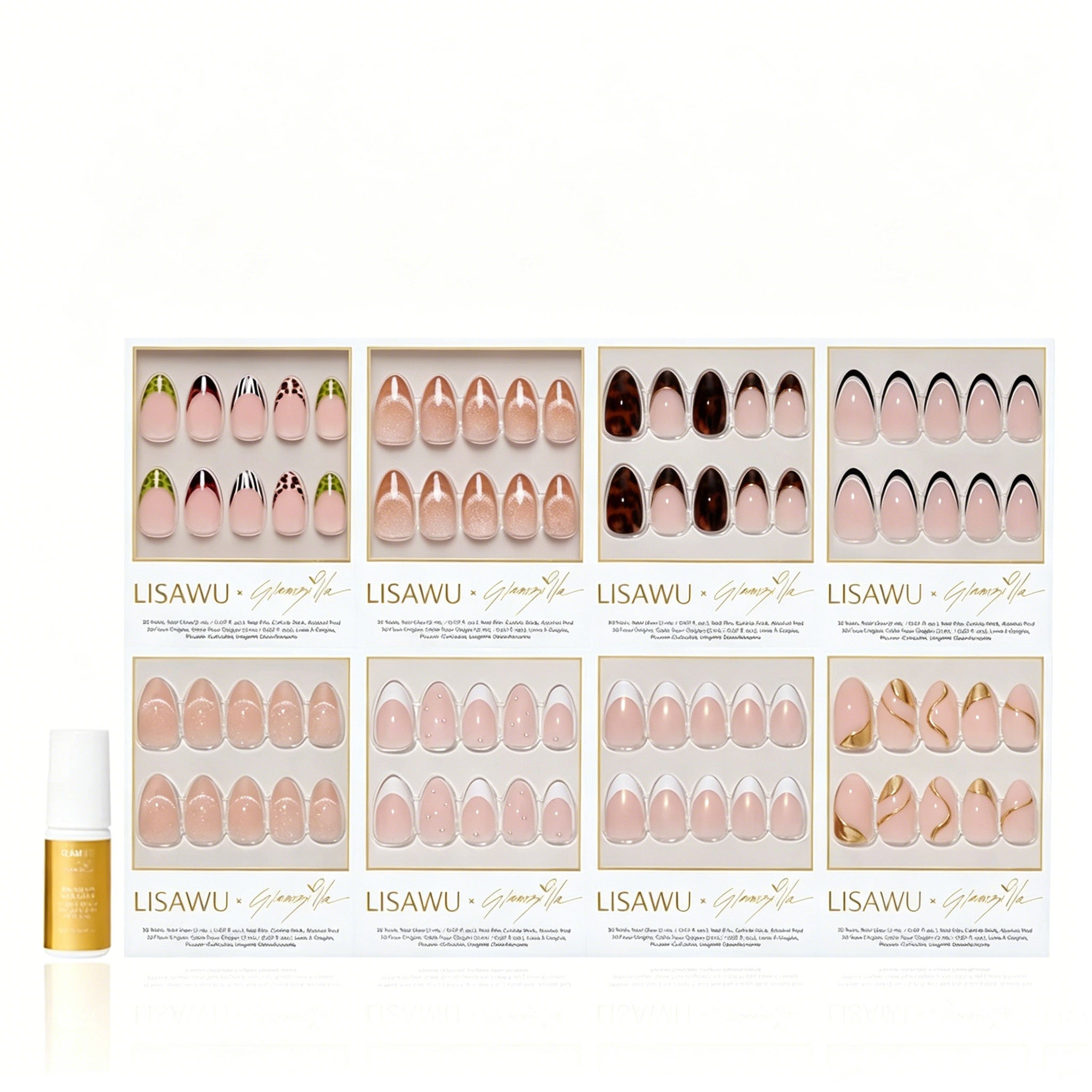LA RICH BI$H press-on nails in brown shade