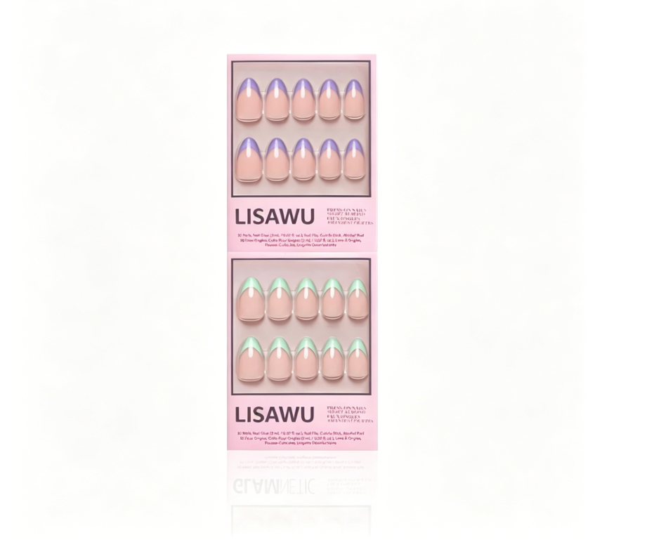 La Vie en Almonds press-on nails in blue shade