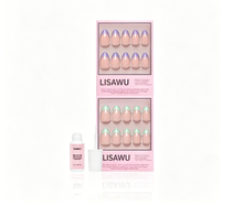 La Vie en Almonds press-on nails in green shade